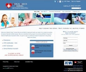 Medical Career Training Website Screenshot
